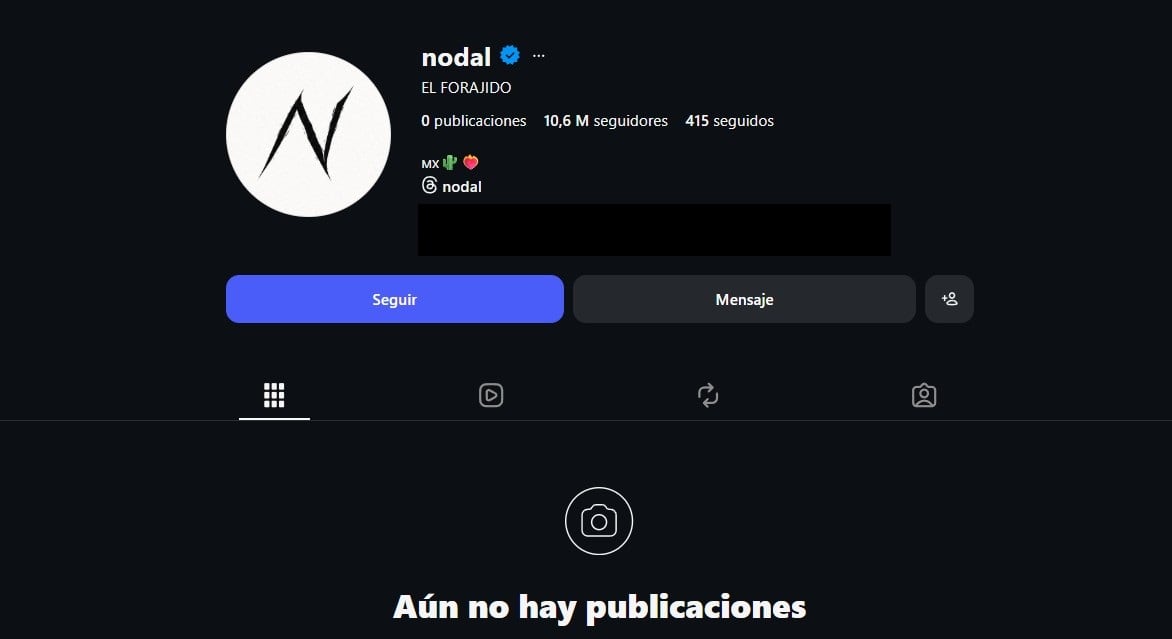 Christian Nodal aparece en Instagram bajo lo que sería su nuevo nombre artístico y borra todo su contenido