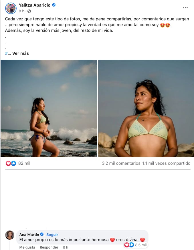 Ana Martin manda mensaje a Yalitza Aparicio.