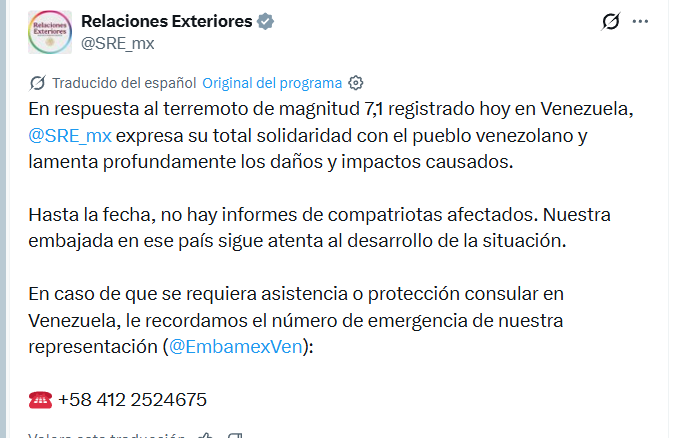 SRE sobre Venezuela