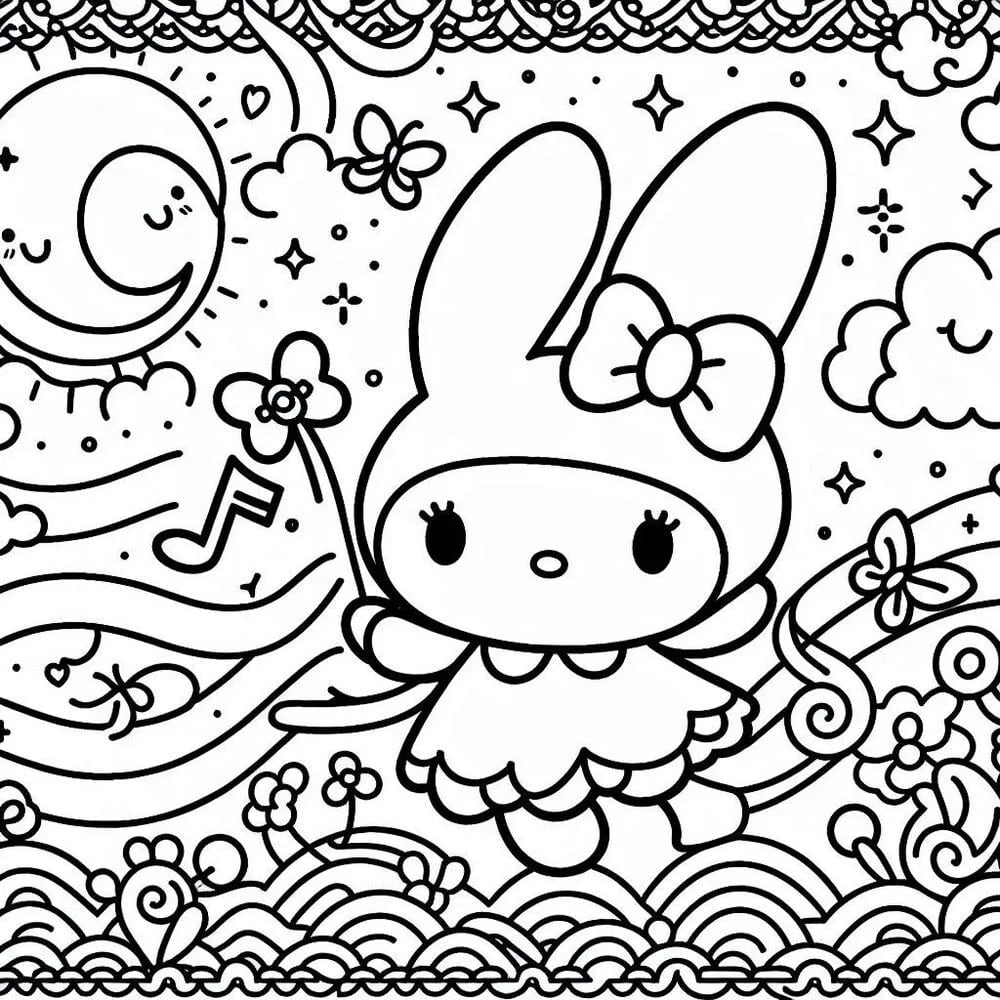 10 dibujos de My Melody, la mejor amiga de Kuromi y Hello Kitty