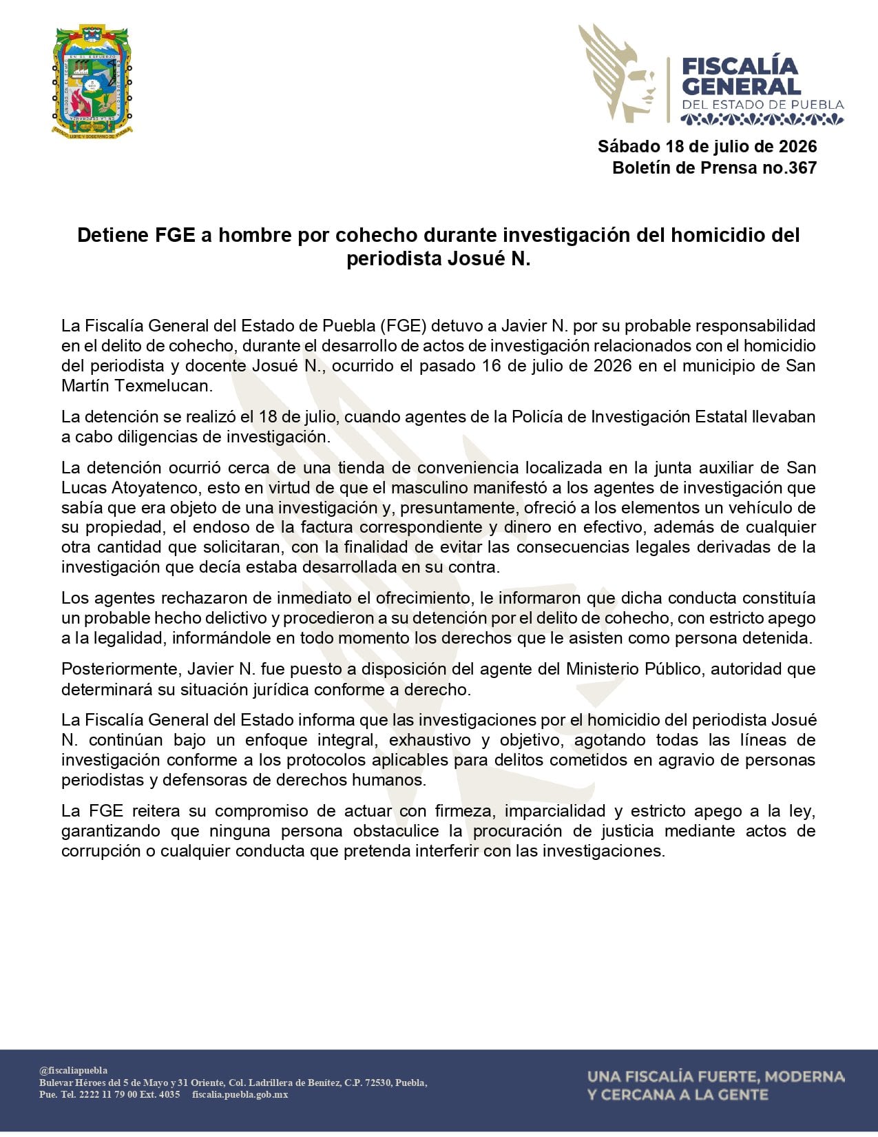 Detención de Javier "N"
