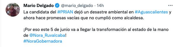 Tuit de Mario Delgado