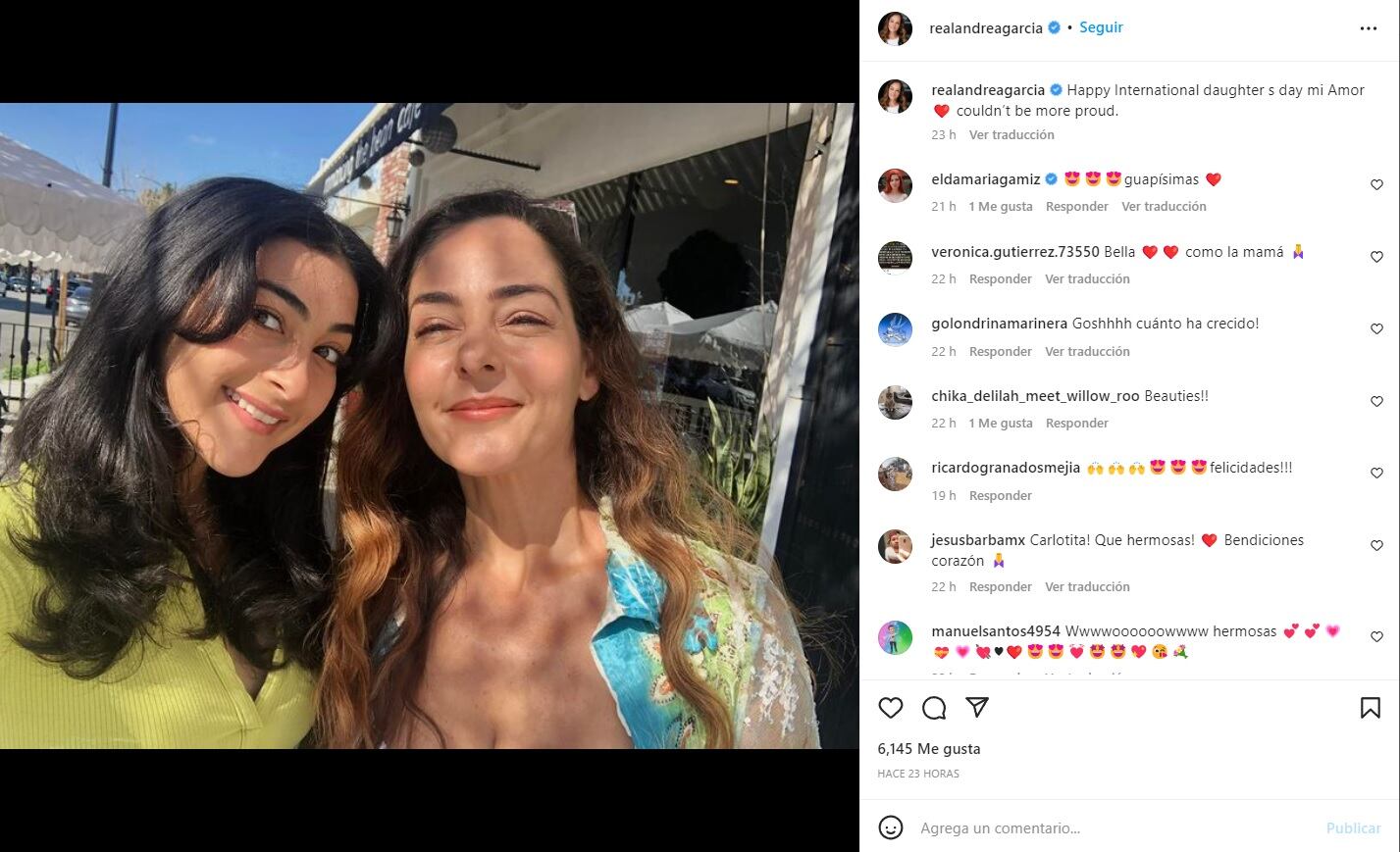 Andrea García y su hija
