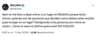 Maluma acusa discriminación