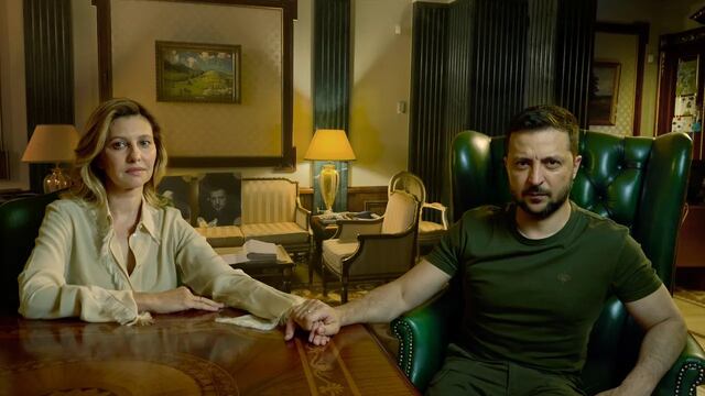 Presidente de Ucrania y su esposa