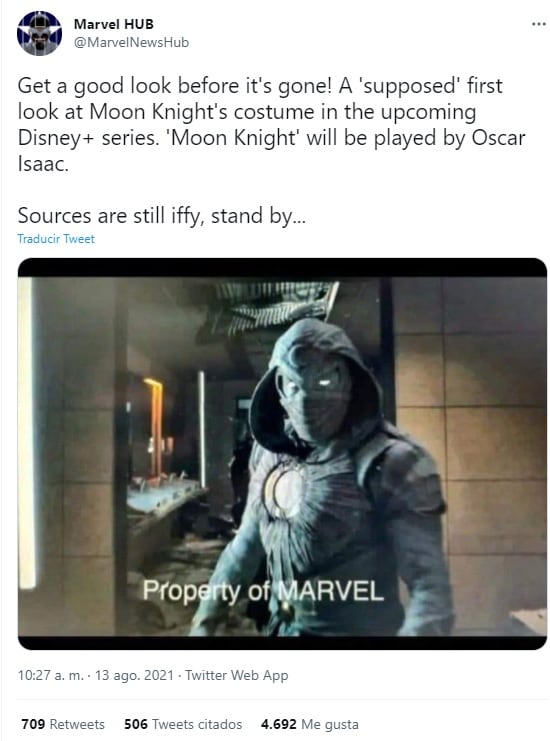 Filtran primer vistazo a 'Moon Knight' de Marvel