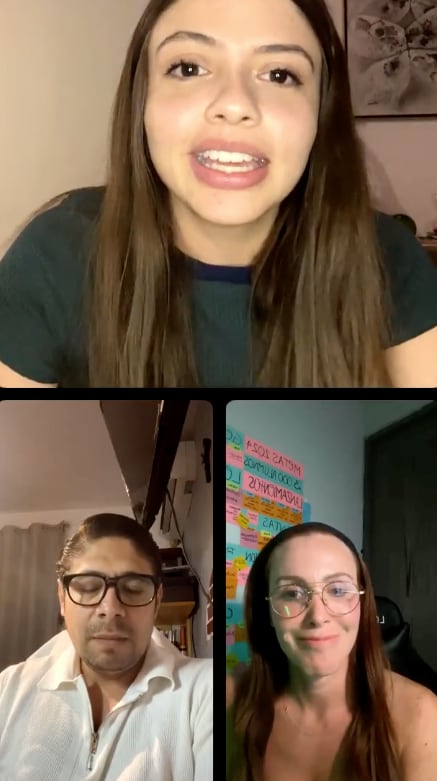 Live de Daniela Parra sobre el documental de Héctor Parra con Miguel y Ana Bekoa.
