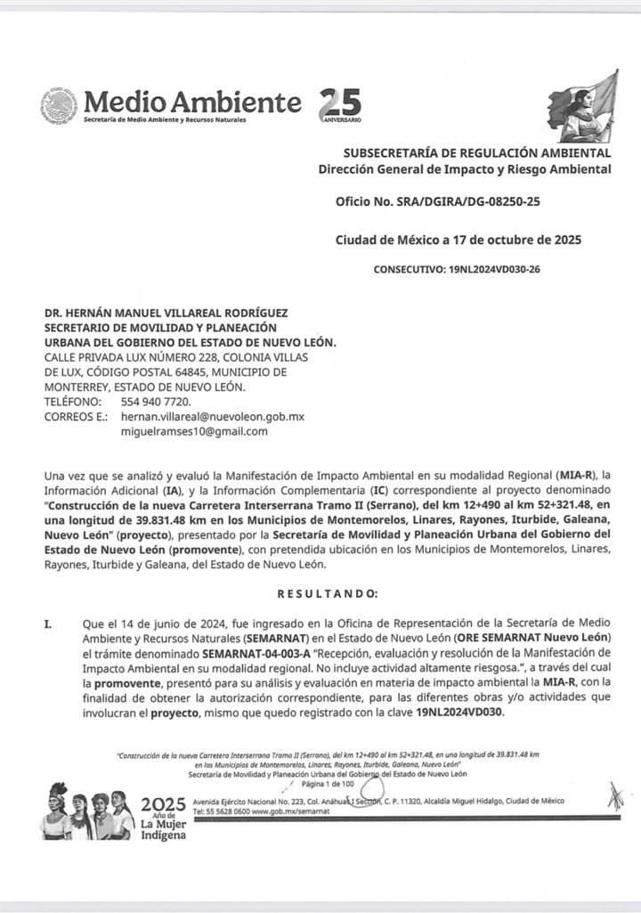 Samuel García anuncia permisos federales para el Tramo II de la Carretera Interserrana