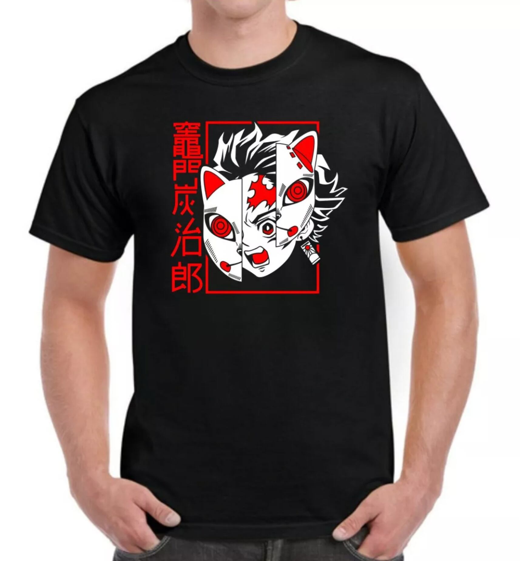 Playera Tanjiro Kamado Mask Kimetsu No Yaiba Demon Slayer