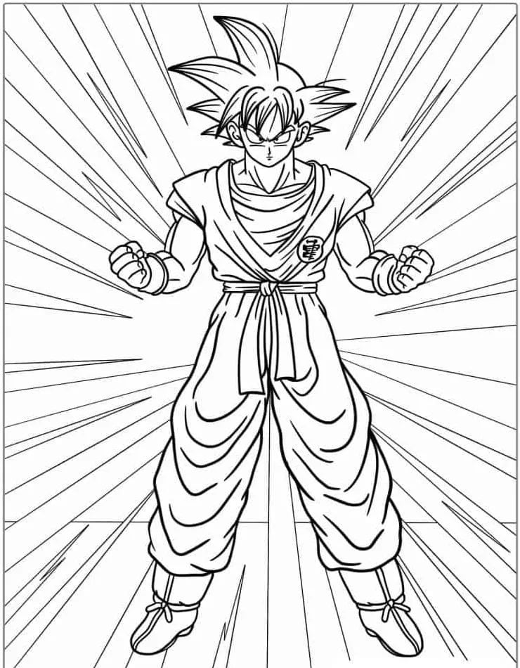 Dibujo de Goku de Dragon Ball por Día de Goku:
