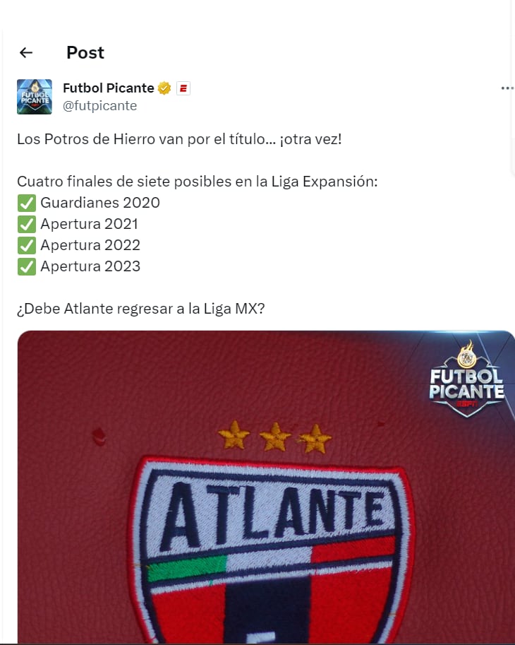 Números del Atlante en la Final
