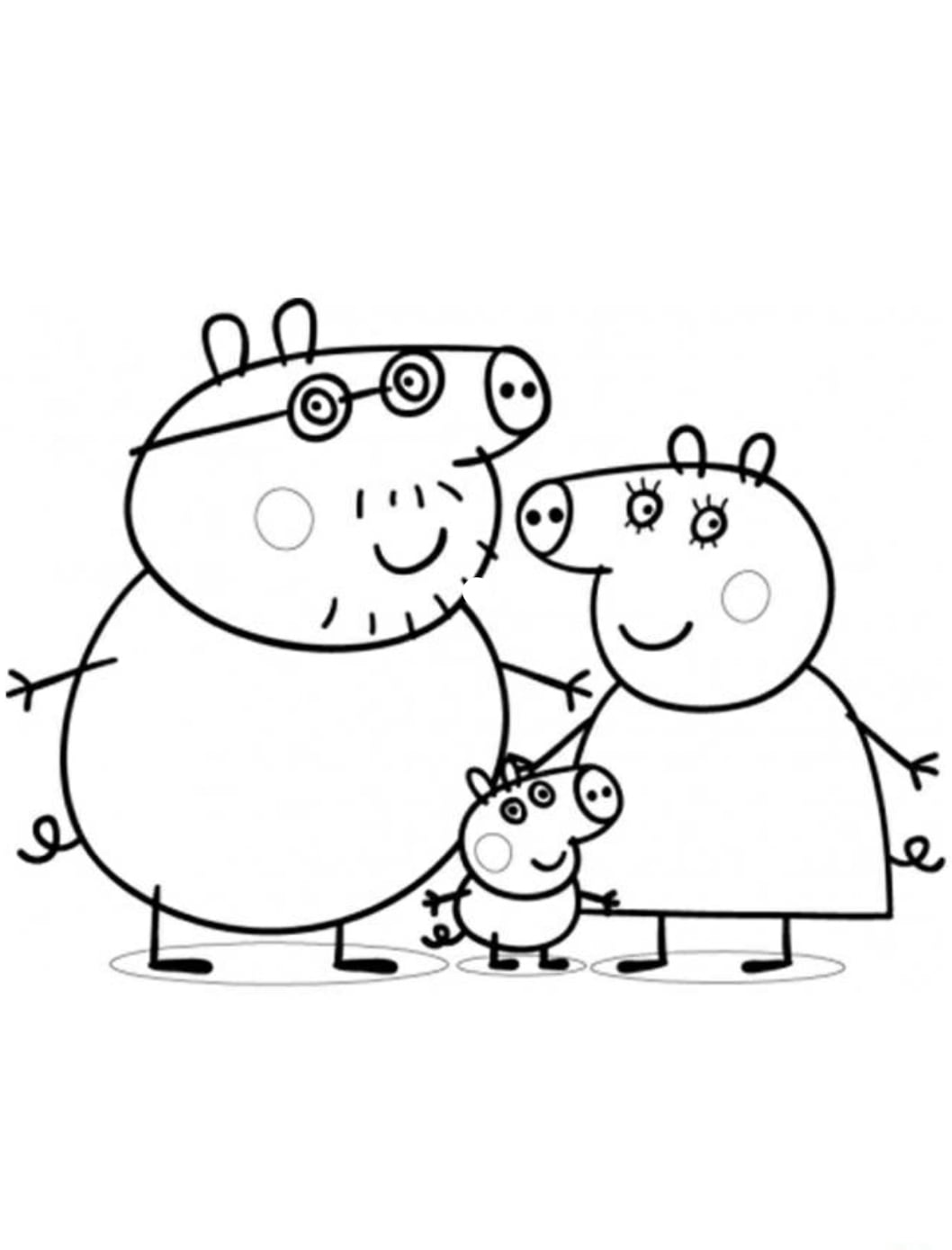 George de Peppa Pig con su familia en primavera