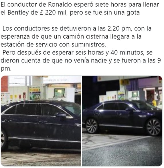 Empleado de Cristiano Ronaldo cargando gasolina