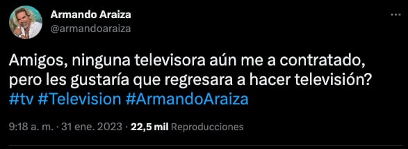 Armando Araiza busca trabajo, pero no lo contratan