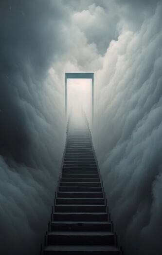 Representación de una inteligencia artificial sobre cómo es la vida después de la muerte