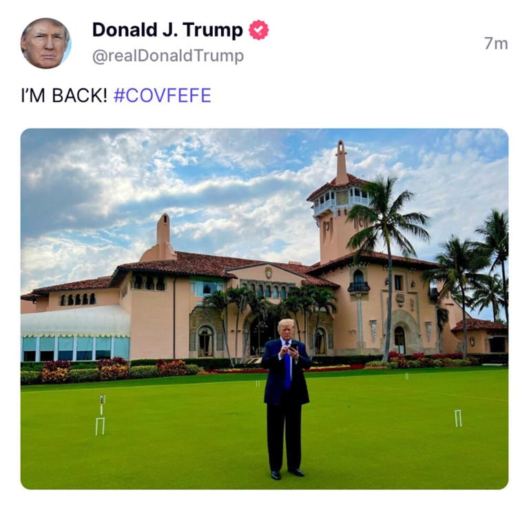 Donald Trump publica en Truth Social