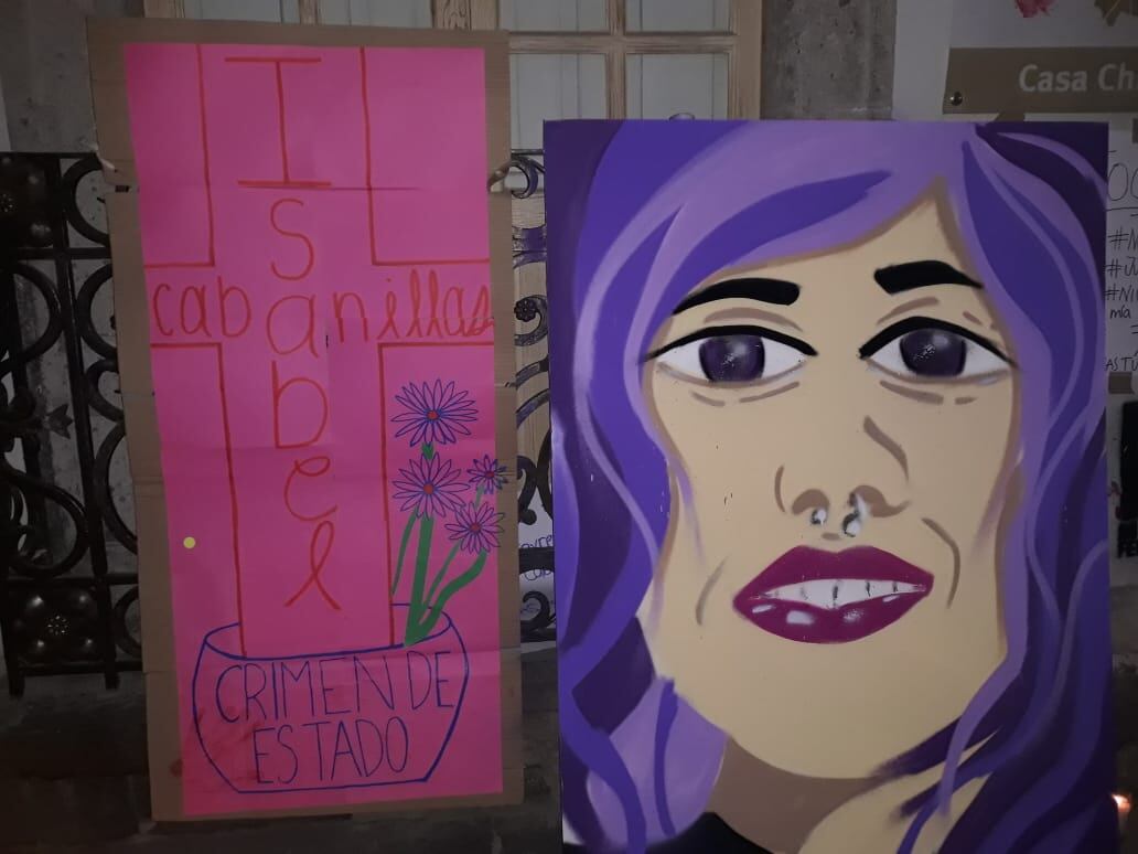 Rostro de Isabel en protesta de la CDMX.