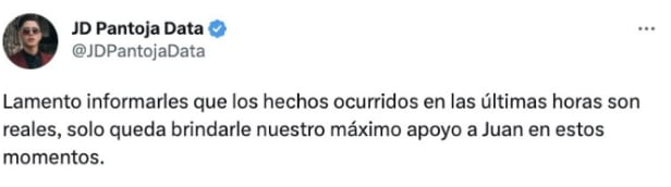 Juan de Dios Pantoja confirma arresto