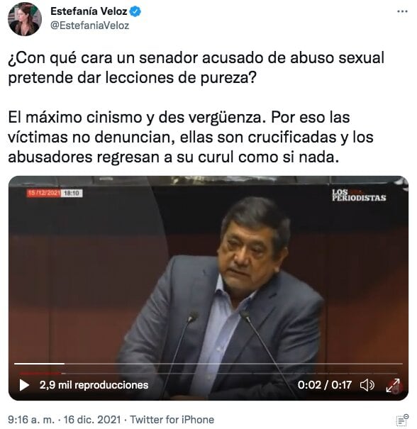 Tuit de Estefanía Veloz