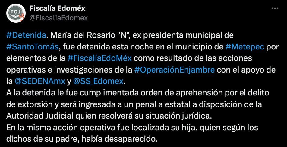 María del Rosario Matías Esquivel, ex alcaldesa de Santo Tomás de los Plátanos