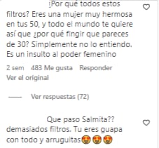 Haters critican a Salma Hayek por no mostrarse al natural.