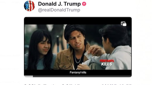 El presidente Trump retoma spot de fentanilo que INE quitó al gobierno