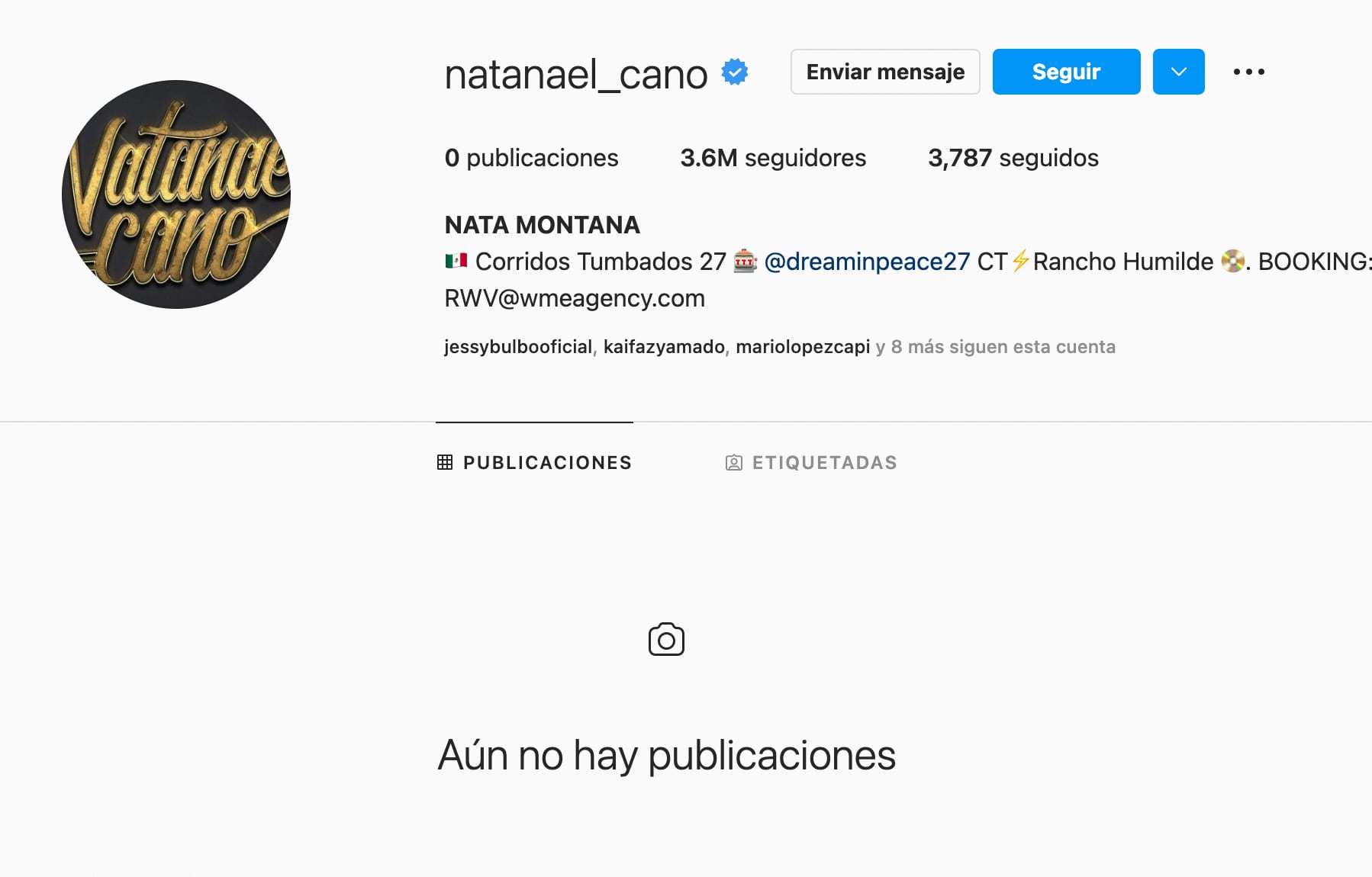 Natanael Cano desaparece de Instagram