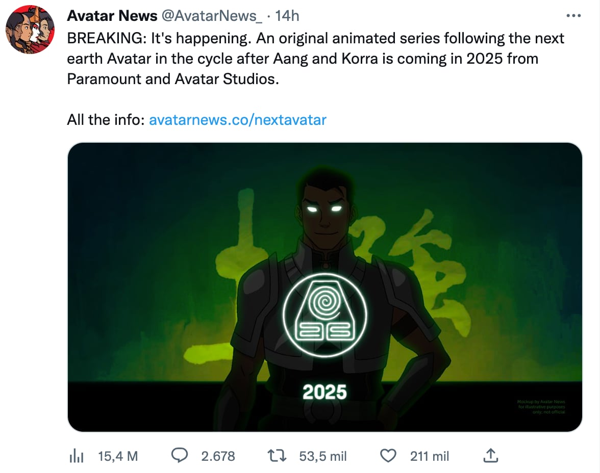 Una nueva serie de Avatar llegaría en 2025