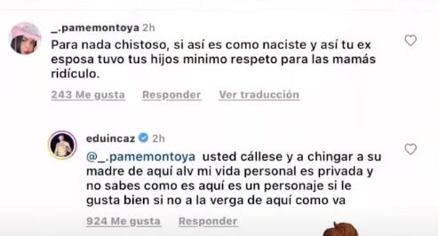 Eduin Caz manda a chingar a su madre a una de sus seguidoras