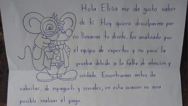 Carta del ratón de los dientes