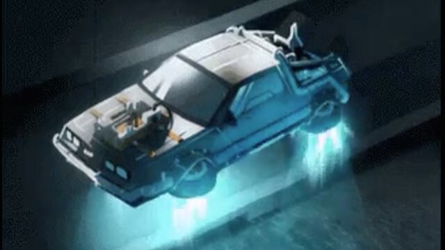 El DeLorean volador de 'Volver al Futuro'.
