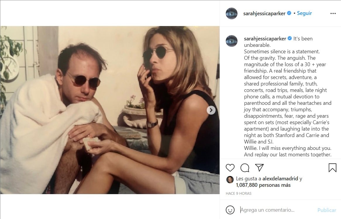 Sarah Jessica Parker se despide de Willie Garson