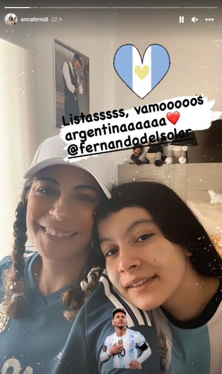 Anna Ferro celebra con su hija y recuerdan a Fernando del Solar por Argentina.