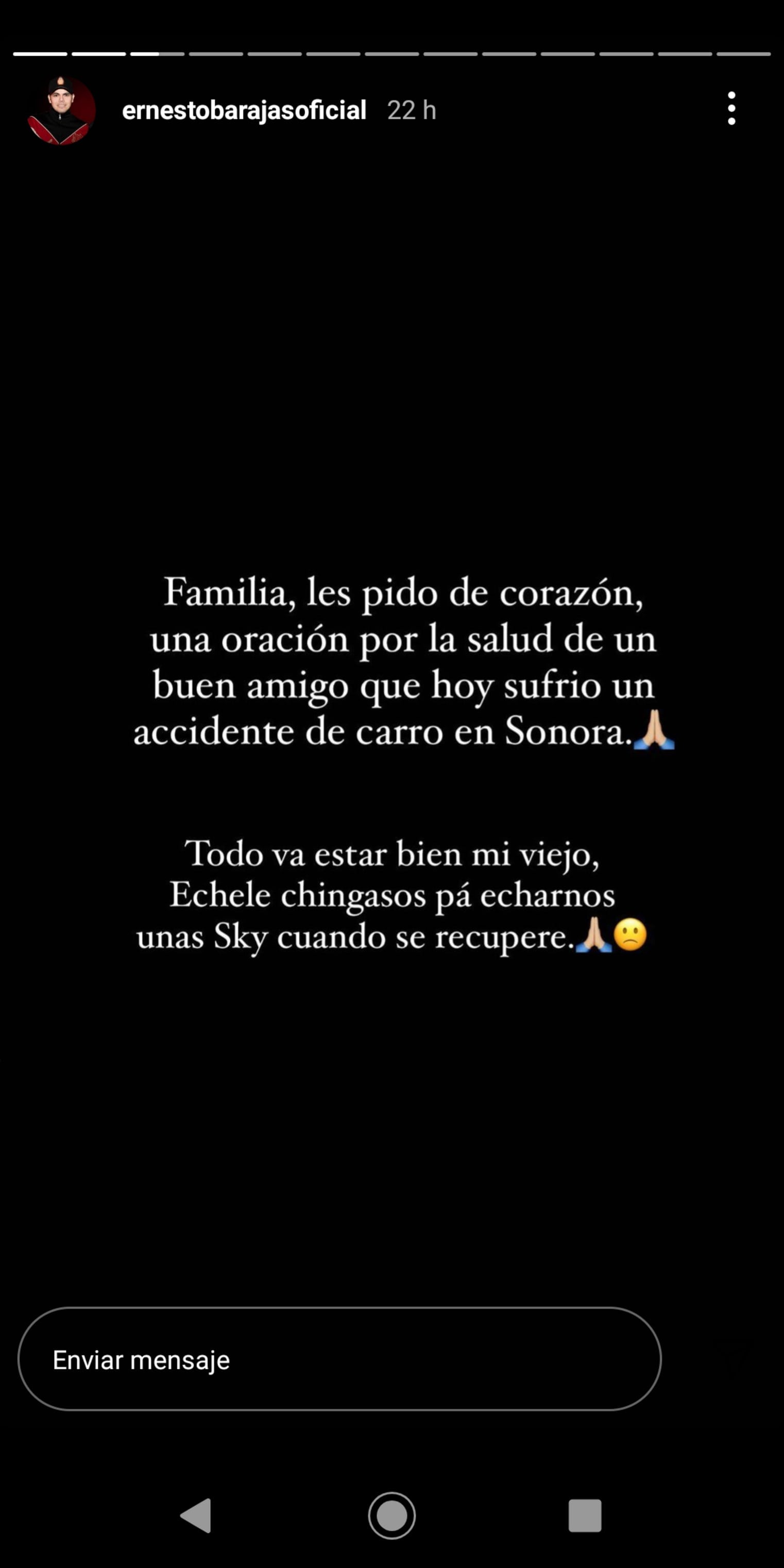 Ernesto Barajas pide oraciones por Serafín Zambada