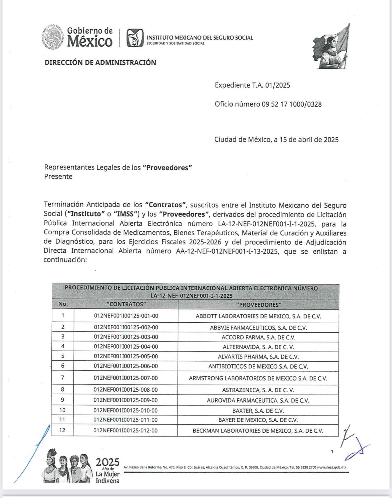 Birmex arrastra al IMSS en compra de medicamentos, pero cancelan contratos de licitación 2025-2026