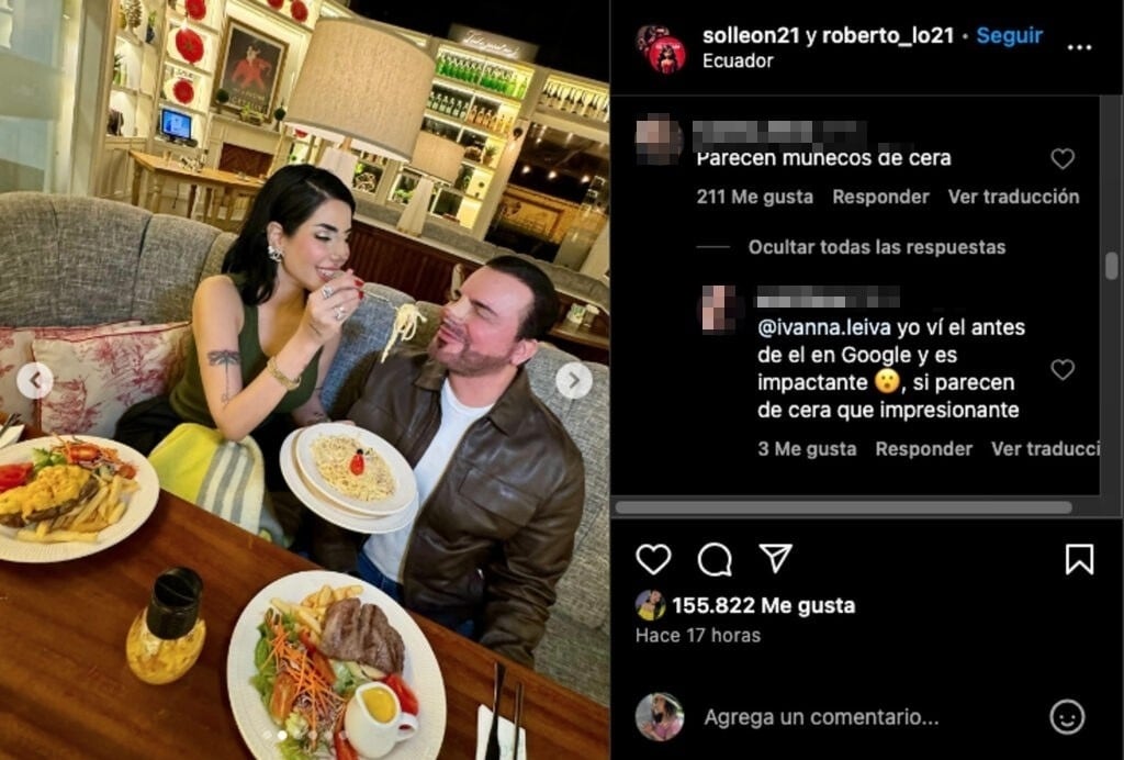 Se burlan de Sol León y Roberto López por parecer muñecos de cera