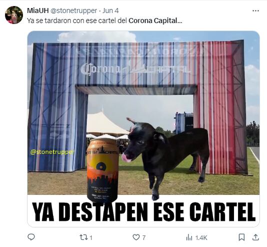Memes por el cartel del Corona Capital 2024