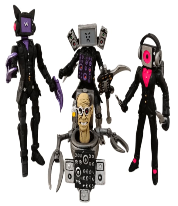 Set de 4 figuras de Skibidi Toilet en Shein