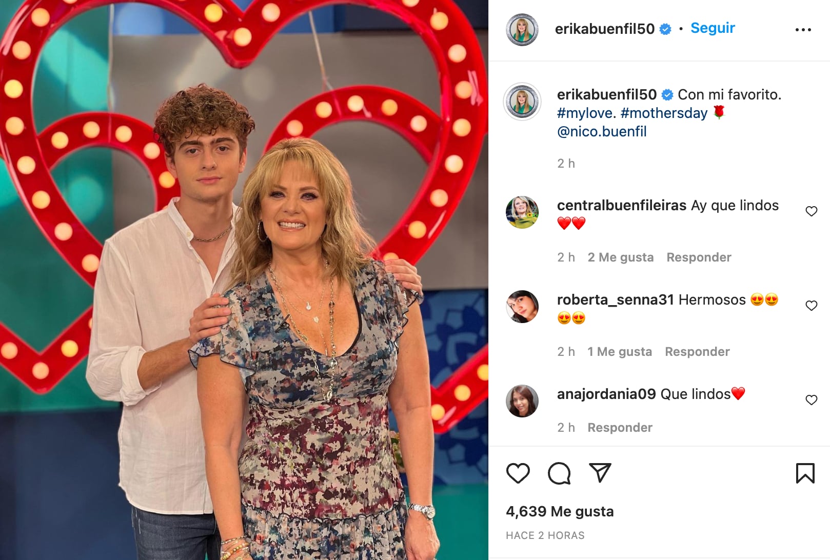 Erika Buenfil y su hijo Nicolás