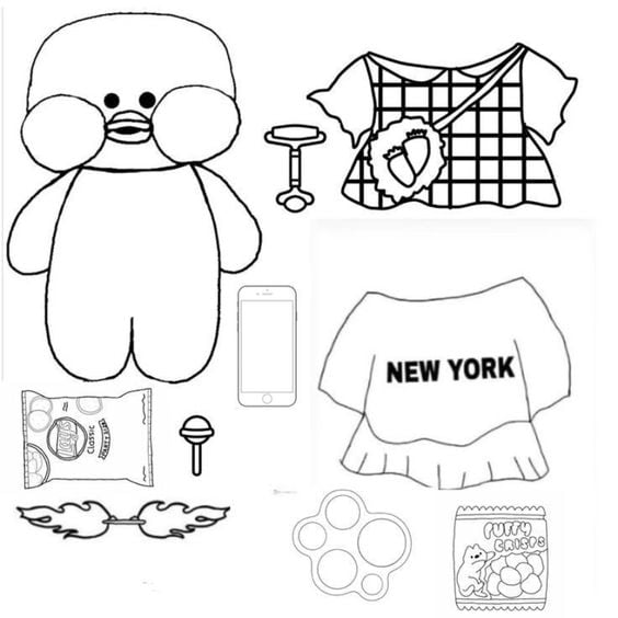 Dibujos de patito de papel para colorear