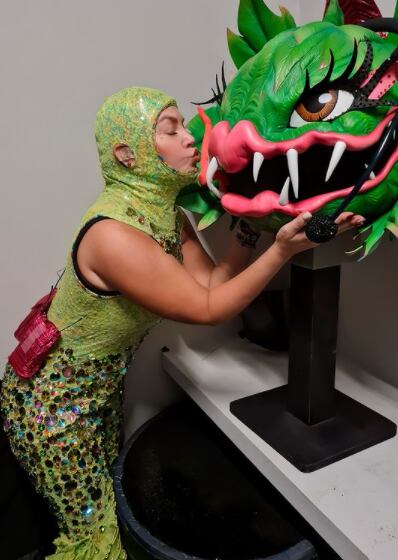 Tatiana como 'Carnívora' en ¿Quién es la Máscara 2021?