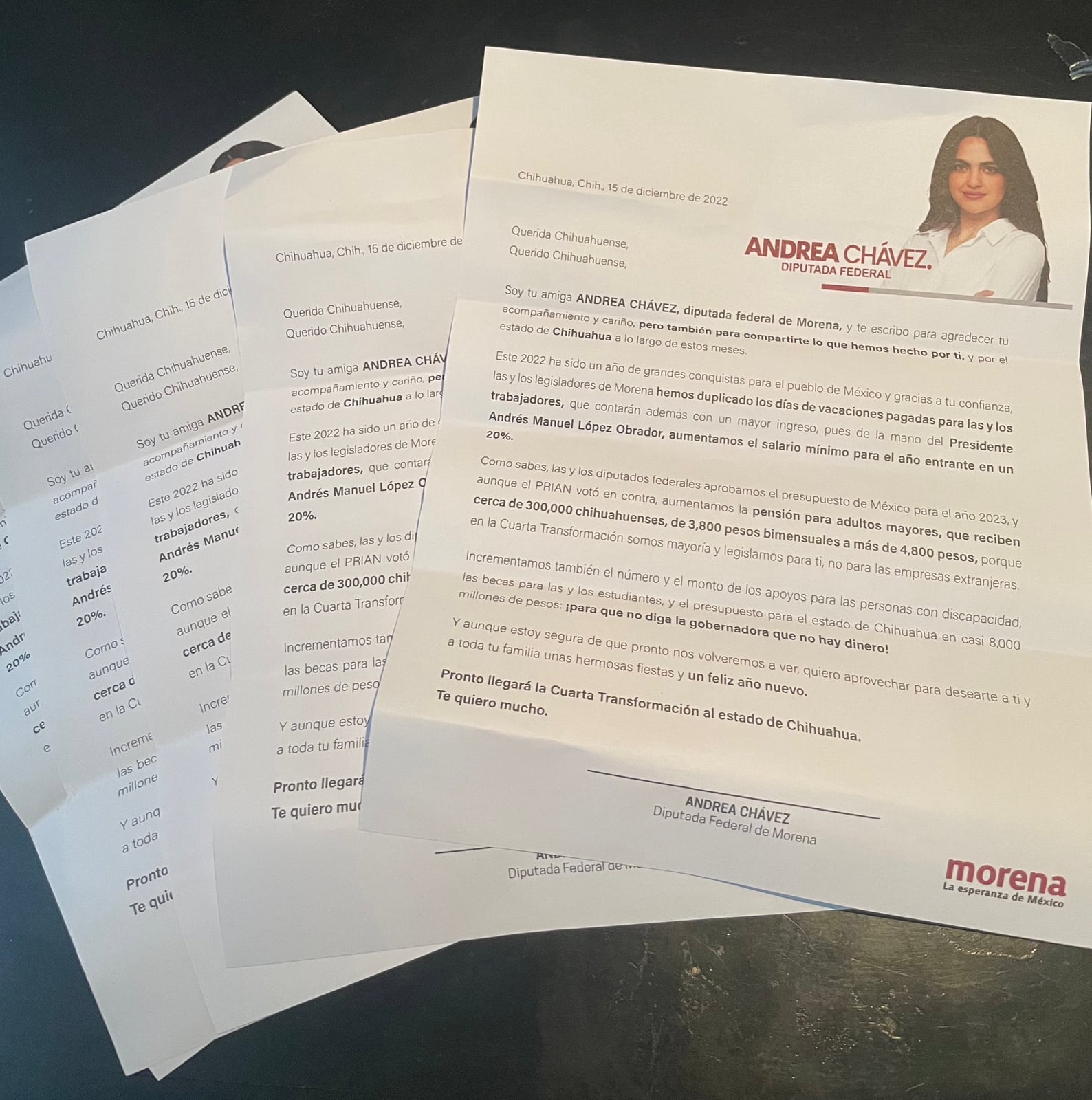 Andrea Chávez, relevo generacional de AMLO, manda cartas en Chihuahua y lanza dardo a la gobernadora Maru Campos