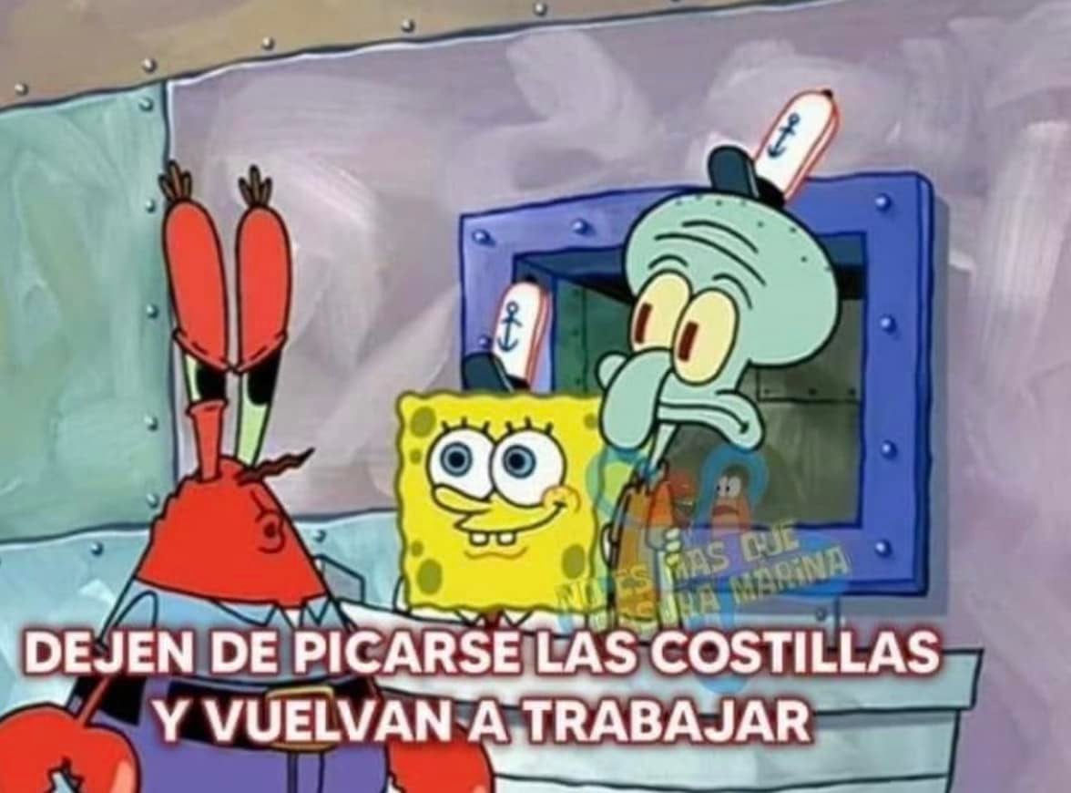 Meme de la gente que pica costillas en el trabajo