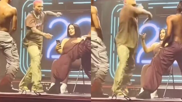 Chris Brown le aplica la de Bad Bunny a fan; aventó su celular en concierto (VIDEO)