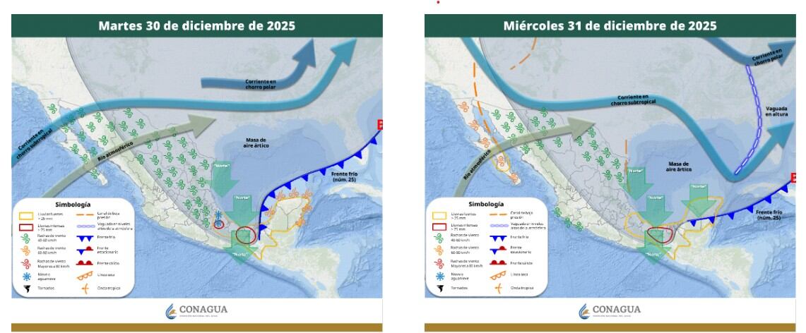 Frente Frío 25 llegará a México en fin de año; qué estados serán afectados