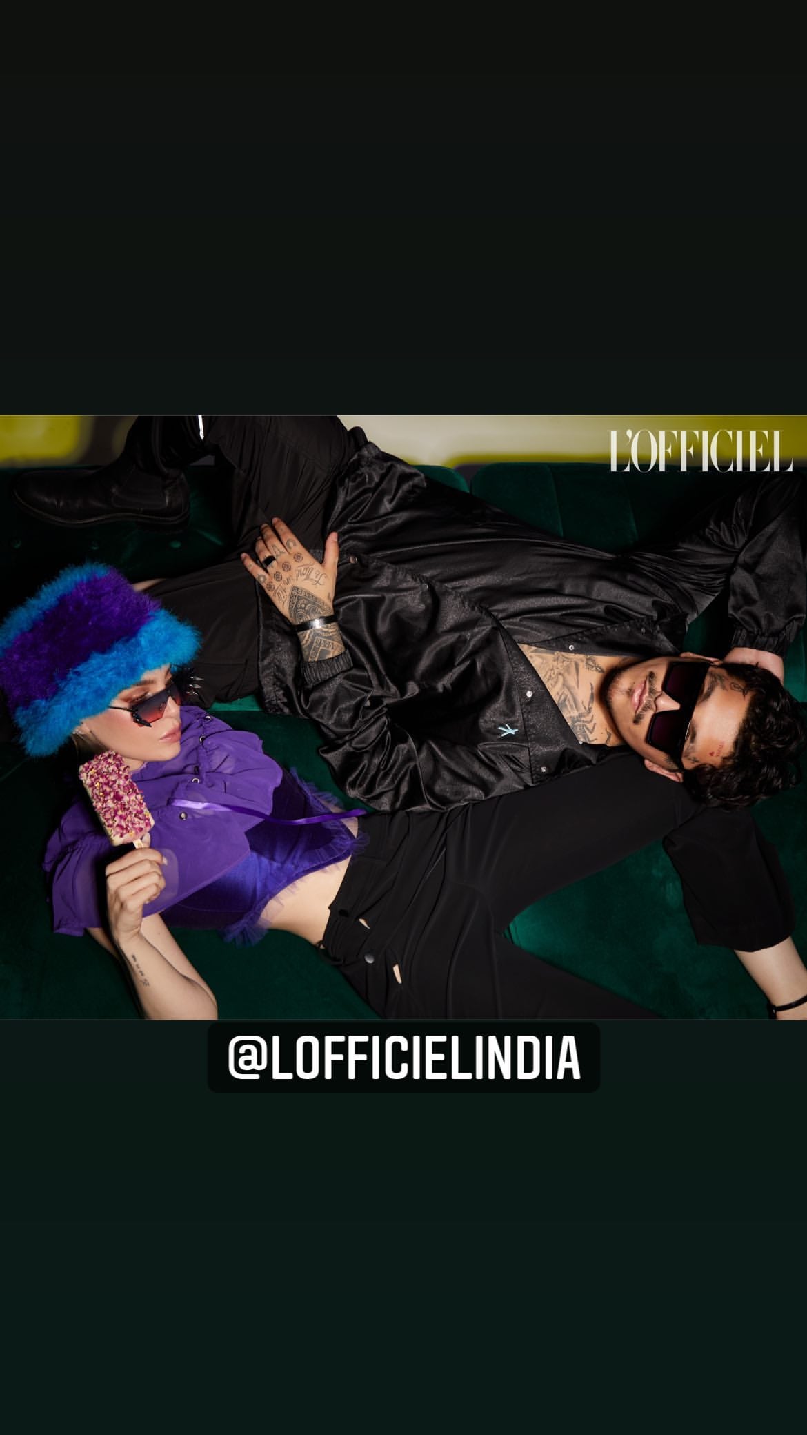 Belinda y Christian Nodal en L' Officiel