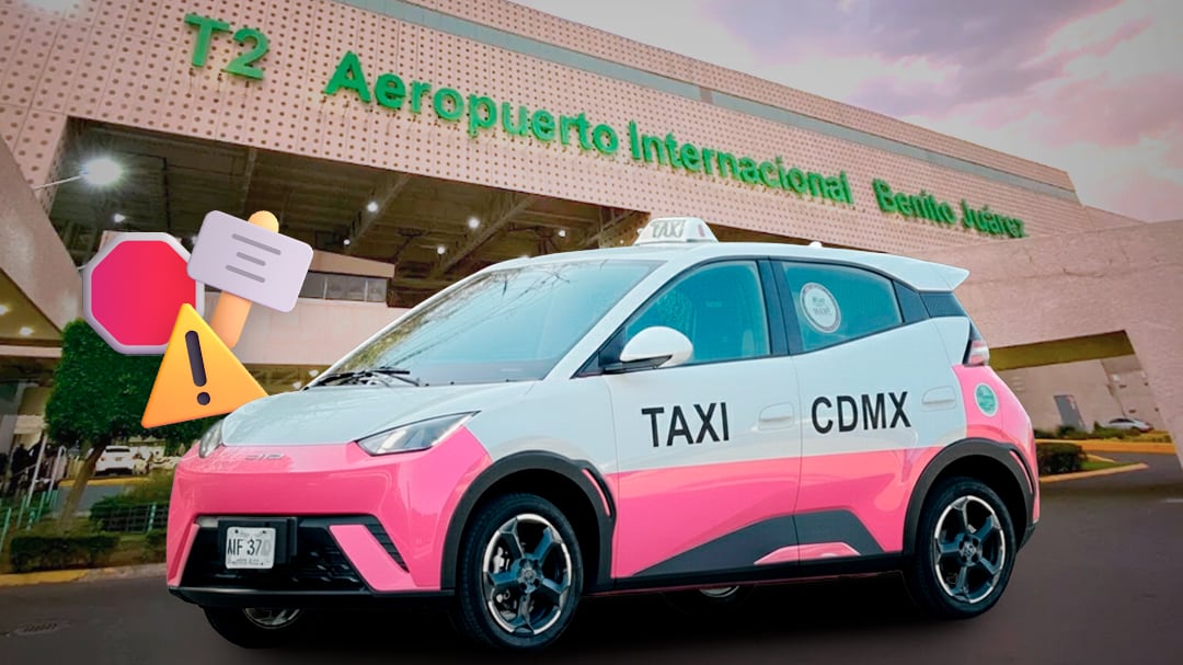 Prevén bloqueos de taxis en el AICM; recomiendan a pasajeros salir antes