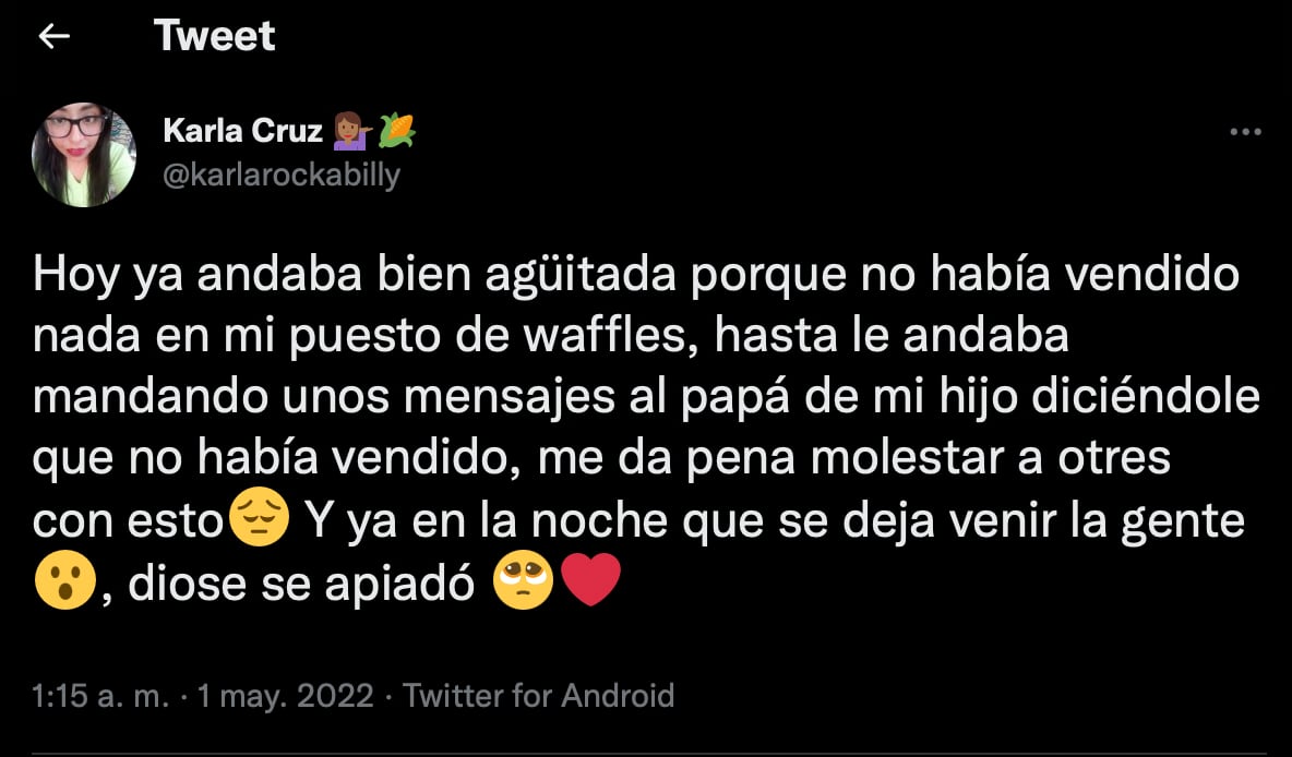 De milagro vende todos sus waffles, así relató su historia de emprendimiento