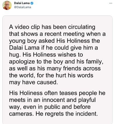 Dalai Lama se disculpa