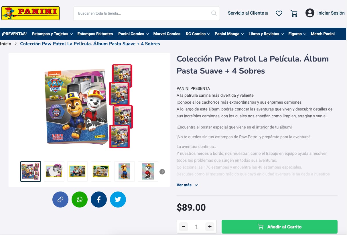 Álbum de estampas de Paw Patrol
